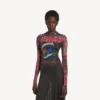Vestido de manga larga con estampado «tie dye» extremo para mujer en negro Vestido de manga larga con estampado «tie dye» extremo para mujer en negro
