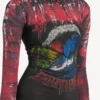 Vestido de manga larga con estampado «tie dye» extremo para mujer en negro Vestido de manga larga con estampado «tie dye» extremo para mujer en negro