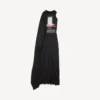 Vestido largo drapeado «The Door» para mujer en negro Vestido largo drapeado «The Door» para mujer en negro