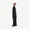 Vestido largo drapeado «The Door» para mujer en negro Vestido largo drapeado «The Door» para mujer en negro