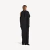 Vestido largo drapeado «The Door» para mujer en negro Vestido largo drapeado «The Door» para mujer en negro