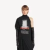 Vestido largo drapeado «The Door» para mujer en negro Vestido largo drapeado «The Door» para mujer en negro