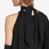Vestido largo drapeado «The Door» para mujer en negro Vestido largo drapeado «The Door» para mujer en negro