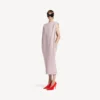 Vestido midi de corte holgado para mujer en rosa empolvado Vestido midi de corte holgado para mujer en rosa empolvado