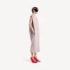Vestido midi de corte holgado para mujer en rosa empolvado Vestido midi de corte holgado para mujer en rosa empolvado