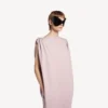Vestido midi de corte holgado para mujer en rosa empolvado Vestido midi de corte holgado para mujer en rosa empolvado