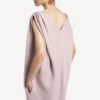 Vestido midi de corte holgado para mujer en rosa empolvado Vestido midi de corte holgado para mujer en rosa empolvado