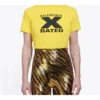 X-Rated, talla pequeña, corte ajustado, manga corta, amarillo 612964TIVA71802
