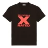 X-Rated, talla pequeña, corte ajustado, manga corta, negro 612964TIVA71076