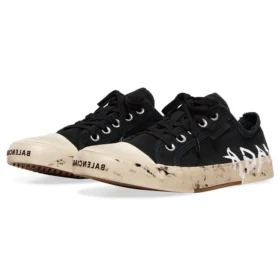 Zapatillas bajas de graffiti «Paris» «Algodón desgastado en blanco y negro» 688757W3RR51099