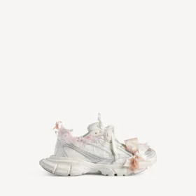 Zapatillas con cordones para mujer 3XL en blanco/rosa claro