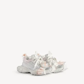 Zapatillas con cordones para mujer 3XL en blanco/rosa claro