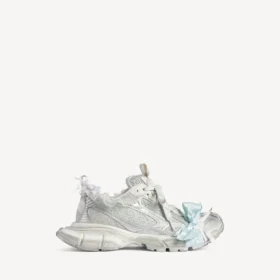Zapatillas con cordones para mujer 3XL en color topo/blanco/azul claro