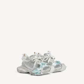 Zapatillas con cordones para mujer 3XL en color topo/blanco/azul claro