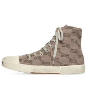 Zapatillas de caña alta Paris «Algodón con BB Monogram en color tostado y goma blanca» 688756W3RQ12298