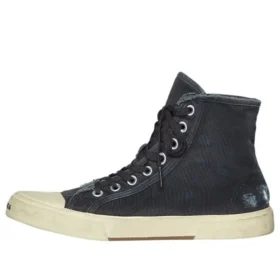 Zapatillas de caña alta Paris «Algodón desgastado negro y goma blanca» 688752W3RC11090