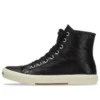 Zapatillas de caña alta Paris «Cuero negro y goma blanca» 688756W3RCA1090