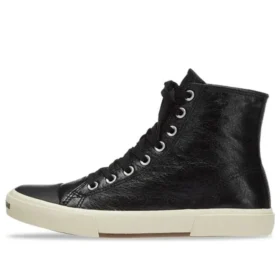 Zapatillas de caña alta Paris «Cuero negro y goma blanca» 688756W3RCA1090