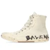 Zapatillas de caña alta «Paris Sneaker» «Algodón desgastado blanco y goma blanca con grafitis» 688752W3RR49010
