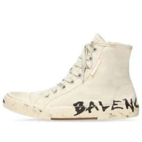 Zapatillas de caña alta «Paris Sneaker» «Algodón desgastado blanco y goma blanca con grafitis» 688752W3RR49010