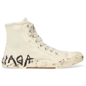 Zapatillas de caña alta «Paris Sneaker» «Algodón desgastado blanco y goma blanca con grafitis» 688752W3RR49010