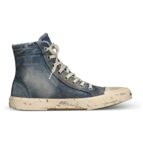 Zapatillas de caña alta «Paris Sneaker» «Blue Destroyed Denim and Rubber» 688752W3RCL4090