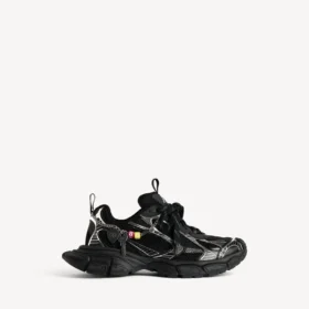 Zapatillas de hombre 3XL con dijes en negro/plata