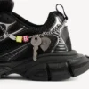 Zapatillas de hombre 3XL con dijes en negro/plata Zapatillas de hombre 3XL con dijes en negro/plata