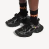 Zapatillas de hombre 3XL con dijes en negro/plata Zapatillas de hombre 3XL con dijes en negro/plata