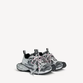 Zapatillas de hombre 3XL con logotipo dividido en blanco/azul marino/gris