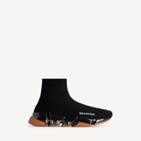 Zapatillas de hombre Speed 2.0 con suela transparente y tejido de punto reciclado en negro/naranja