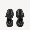 Zapatillas de mujer 3XL con dijes en negro/plata Zapatillas de mujer 3XL con dijes en negro/plata