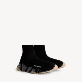 Zapatillas de mujer Speed 2.0 con suela transparente y tejido de punto reciclado en negro/beige