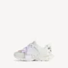 Zapatillas de track de mujer con lazo, en blanco/rosa