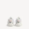 Zapatillas de track de mujer con lazo, en blanco/rosa