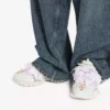 Zapatillas de track de mujer con lazo, en blanco/rosa