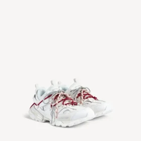 Zapatillas de trail con cordones para hombre en blanco/rojo/gris/negro