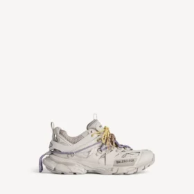 Zapatillas de trail para mujer con cordones en gris topo/amarillo/morado/marrón/negro