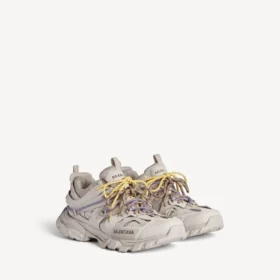 Zapatillas de trail para mujer con cordones en gris topo/amarillo/morado/marrón/negro
