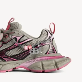 Zapatillas degradadas para mujer talla 3XL con dijes en gris/rosa