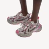 Zapatillas degradadas para mujer talla 3XL con dijes en gris/rosa Zapatillas degradadas para mujer talla 3XL con dijes en gris/rosa