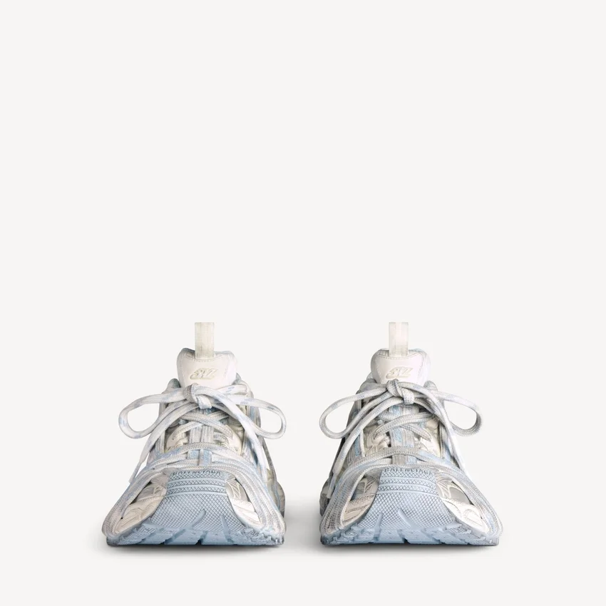 Zapatillas deportivas de mujer 3XL con cordones «Extreme» y logotipo en blanco/blanco roto/azul claro Zapatillas deportivas de mujer 3XL con cordones «Extreme» y logotipo en blanco/blanco roto/azul claro