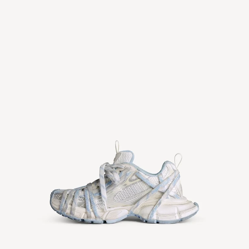 Zapatillas deportivas de mujer 3XL con cordones «Extreme» y logotipo en blanco/blanco roto/azul claro Zapatillas deportivas de mujer 3XL con cordones «Extreme» y logotipo en blanco/blanco roto/azul claro