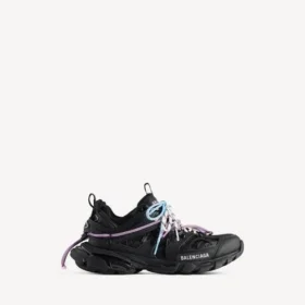 Zapatillas deportivas de trail para mujer con cordones en negro/rosa/azul/beige