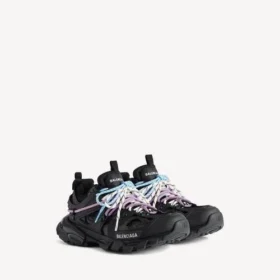 Zapatillas deportivas de trail para mujer con cordones en negro/rosa/azul/beige