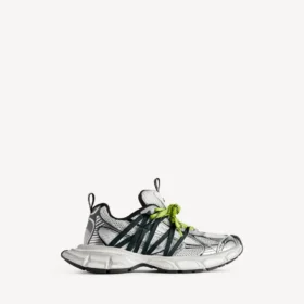 Zapatillas entrelazadas para hombre talla 3XL en gris/amarillo neón