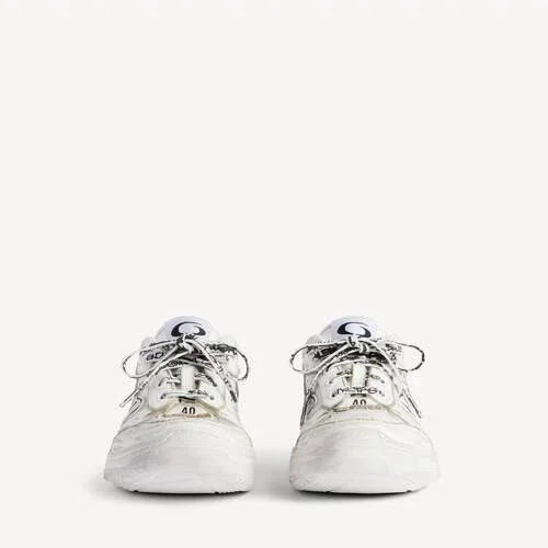 Zapatillas «Hamptons» de mujer, estilo desgastado medio, en color blanco Zapatillas «Hamptons» de mujer, estilo desgastado medio, en color blanco