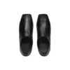Zapatillas sin cordones de piel de becerro suave con puntera cuadrada «Negro» 702072WBDH11000