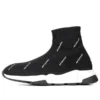 Zapatillas Speed 1.0 «Logotipo blanco, monograma y tejido de punto negro» 597425W2DBF1015