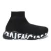 Zapatillas Speed Graffiti «Negro de punto con suela blanca con grafitis» 605942W2DB71006